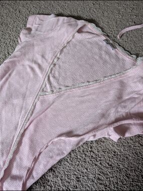 Miss Selfridge Light Pink Lace-Trim Wrap Top